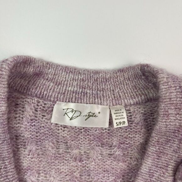 Ruffled Cropped Boxy Cardigan S Pink Cottagecore Fairy Soft Girl Preppy Feminine - Picture 5 of 9